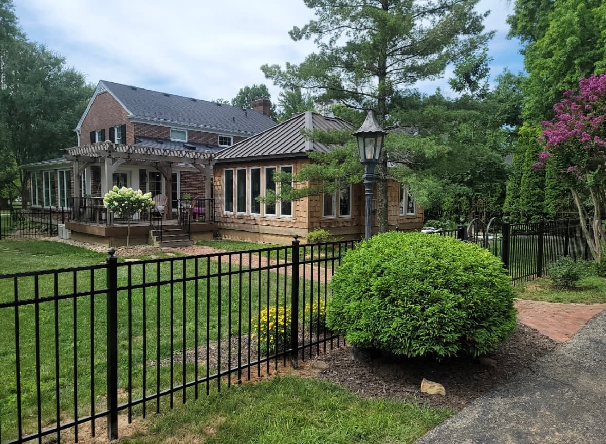 Decorative aluminum fence professional installation Louisville Kentucky
